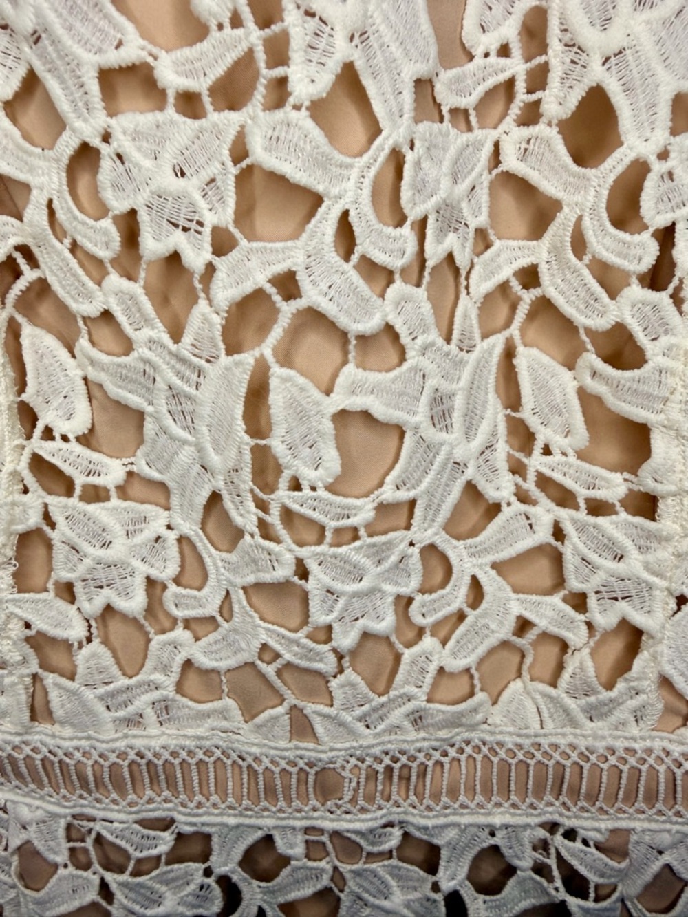 Eliza J White Lace Crochet Dress Size 8 Boho Bridal Shower Graduation Mini - Picture 3 of 5